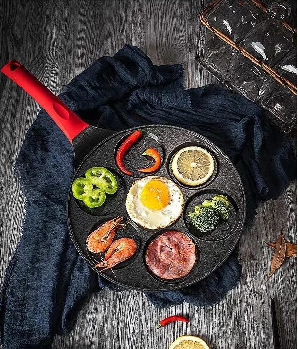 
Emoji Smiley Face Pancake Pan Fun 7 Emoji Mini Pancake and Flapjack Maker Die Cast Aluminum Double Layer Nonstick Coating pan 