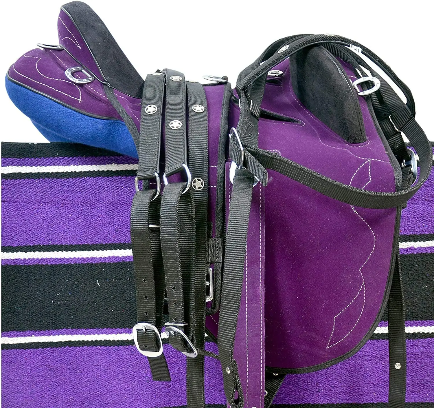 
Star International Synthetic Suede Australian Stock English Horse Saddle Tack 