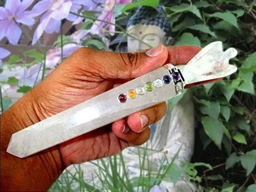  Струйный энергетический кристалл Кварцевый Ангел чакра палочка прибл. 6 5 дюймовый заряженный очищенный запрограммированный чистый подлинный Стик Бесплатный Bookle