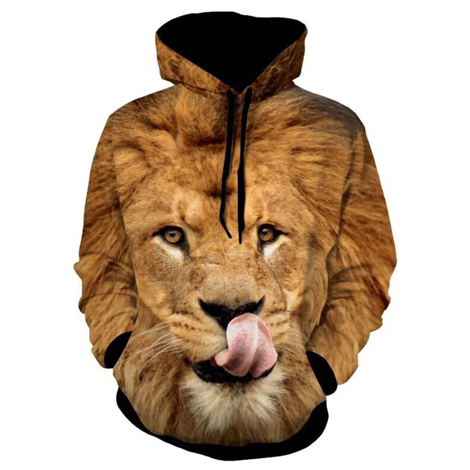 Lion Printed/по индивидуальному заказу King пуловер для мужчин логотип свитеры пышное платье из двух предметов: толстовка с капюшоном и рисунком котенка