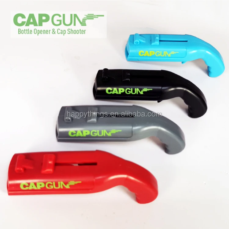 Manufacturer wholesale custom logo cheap sublimation blank metal stainless steel Cap Gun shape Beer bottle opener