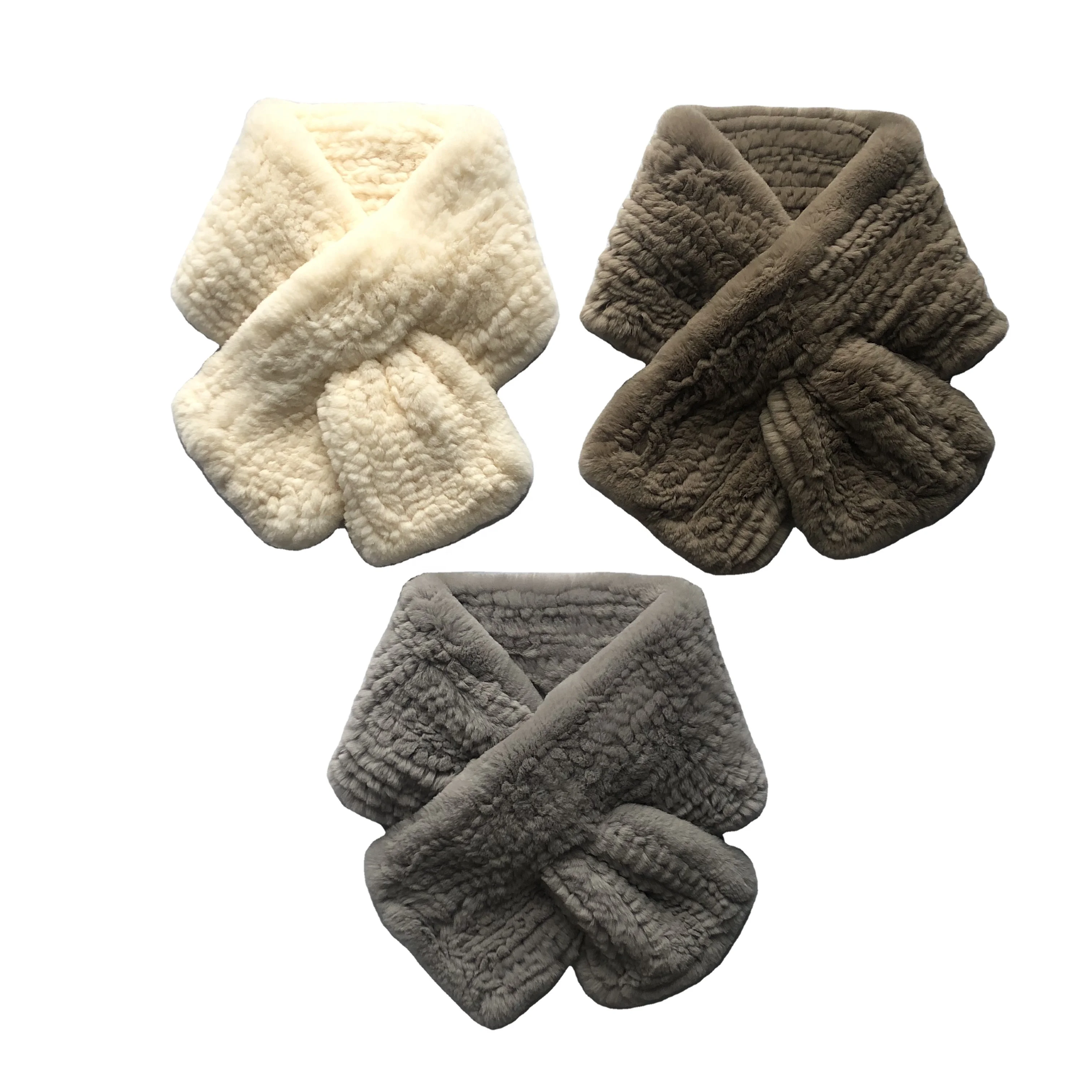 Soft beautiful Scarf Muffler Rex rabbit Fur Female Women Fashion warm scarf