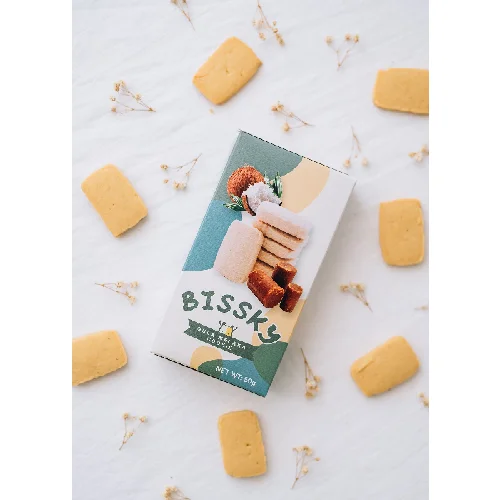 Instant Food Semi Hard Texture Gula Melaka Malacca Sugar Flavour Shelf Life 7 Months 50g Sweet Taste  Bissky Gula Melaka Cookies