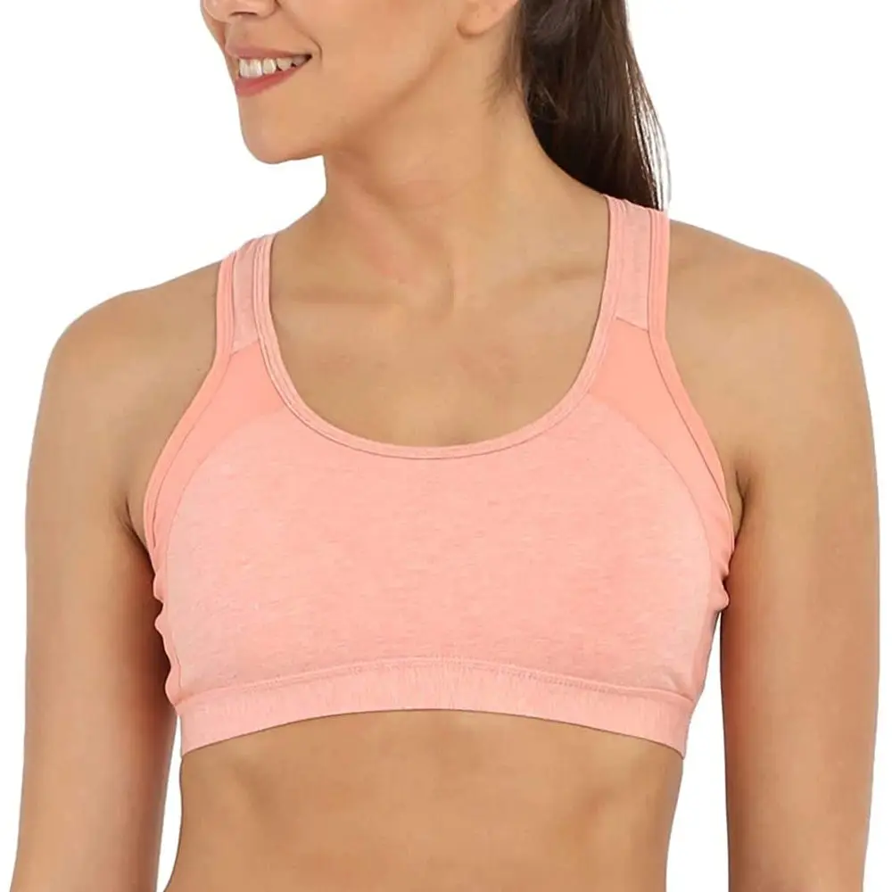 
Спортивный бюстгальтер для тренировок для женщин розового цвета с регулируемыми бретелями 