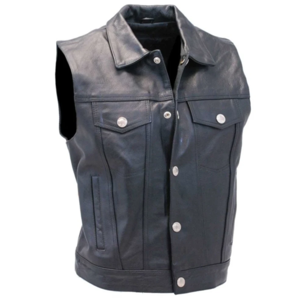 
Leather New Arrival Men Stand Collar Autumn And Winter High Quality Fashion vest 