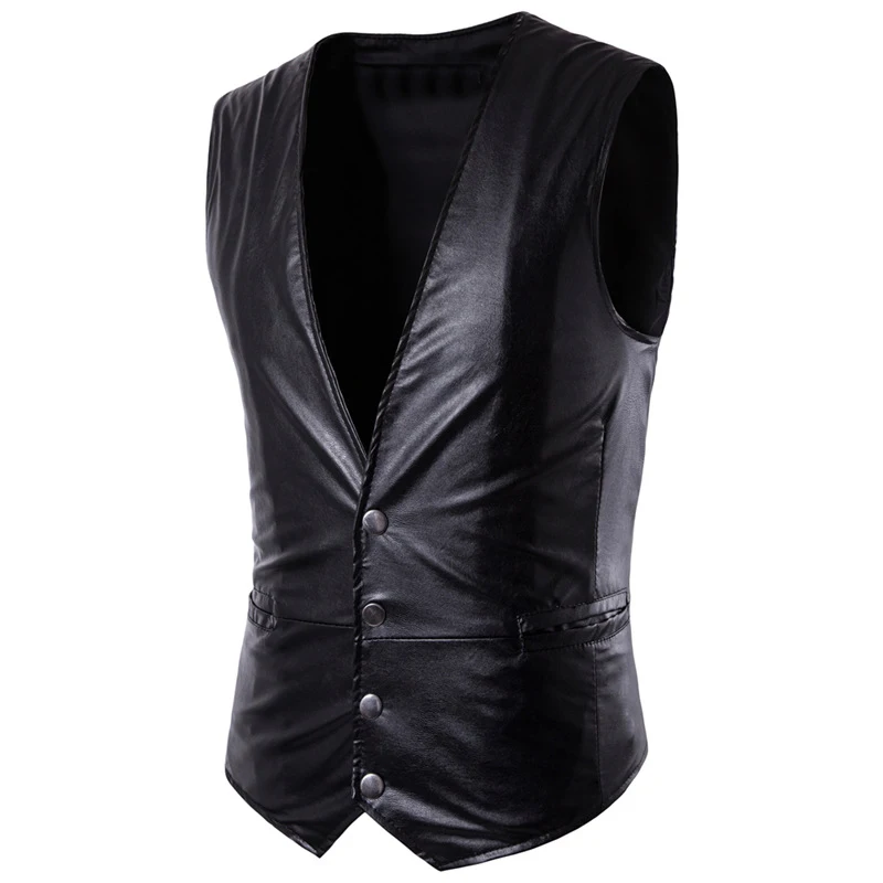 High Quality Men Short Style Sheepskin Double Face Fur and Leather Vest