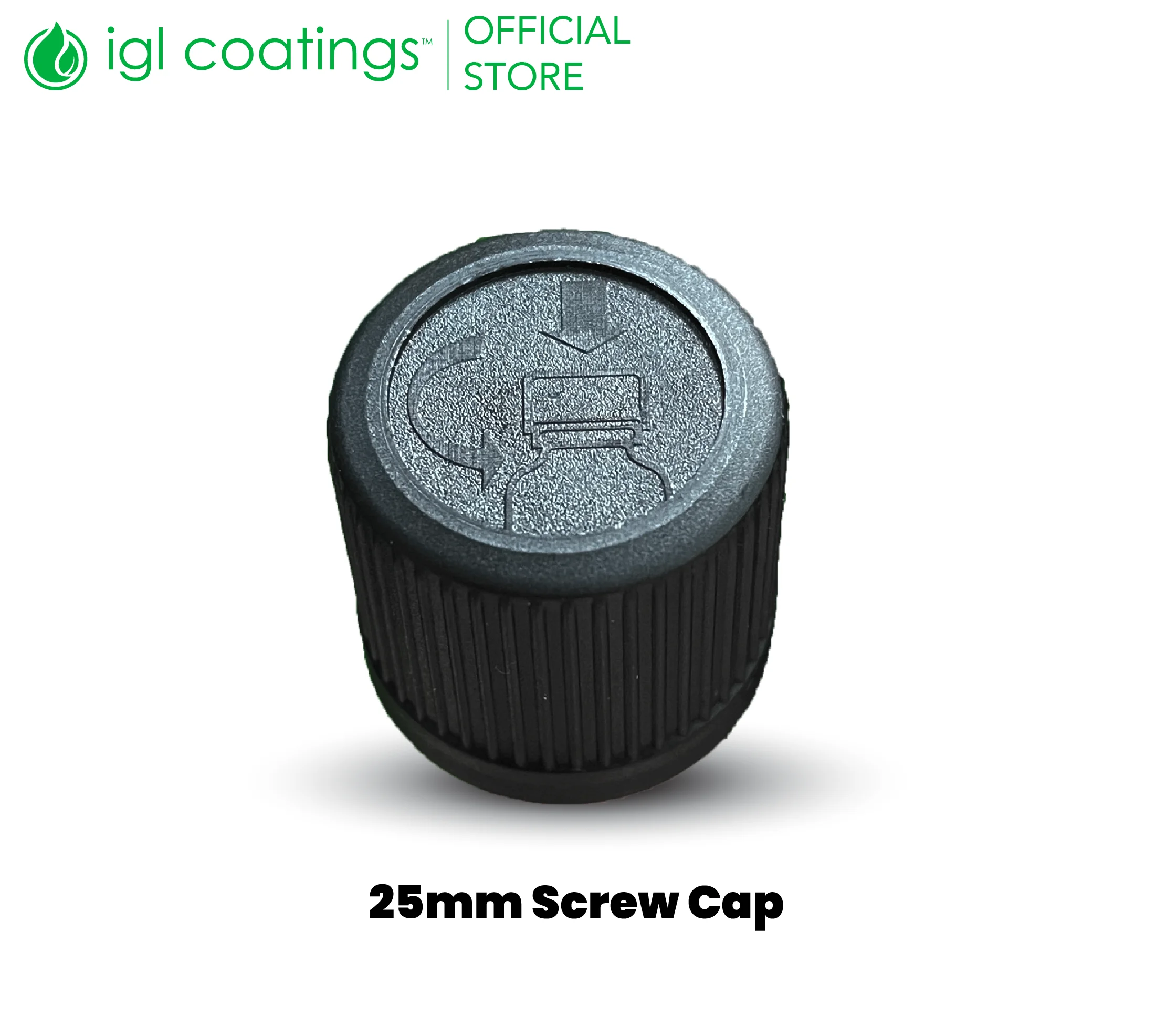 IGL Coatings PP Childproof Cap w/ PE Dripper Insert DIN 18 - Black