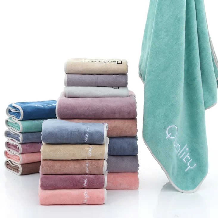 Пользовательский логотип быстросохнущая толщина ткань из микрофибры покрытые краями полотенца для отеля/спа/спорта/тренажерного зала