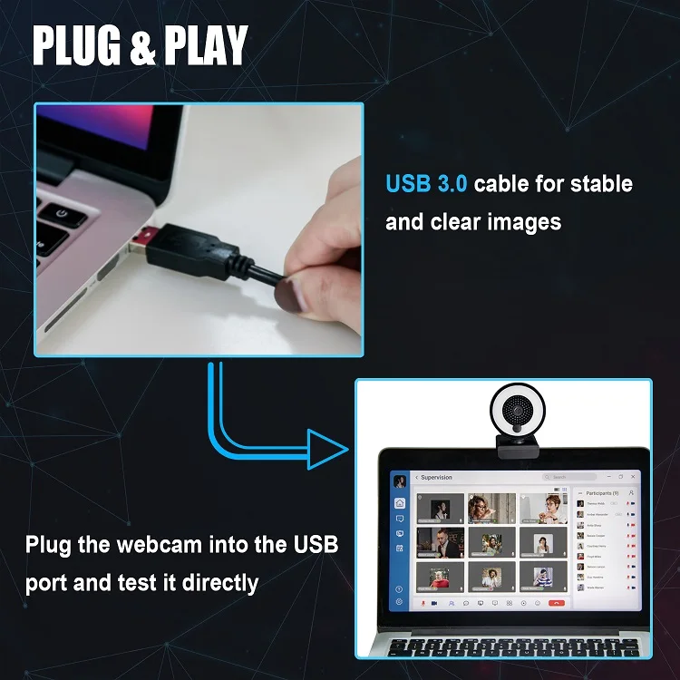 OEM Заводская HD веб-камера для ПК с микрофоном USB веб-камерой 2k