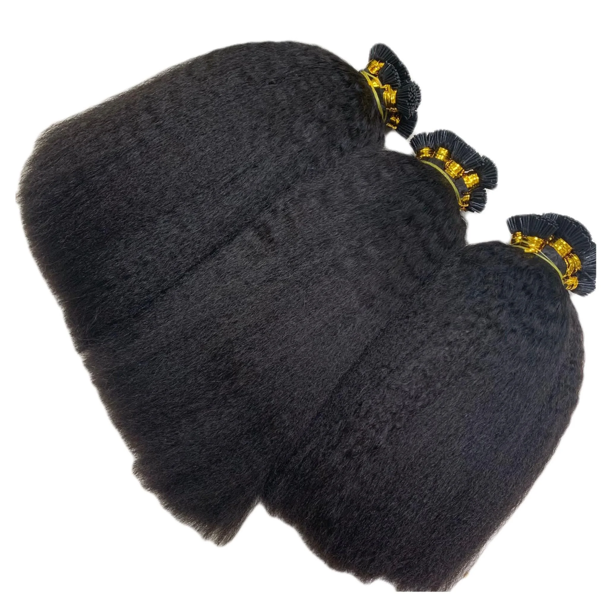 Double drawn Peruvian Hair Human Natural Black i tip Hair Extensions Human Hair Extension kinky straight Style AliExpress Sophia