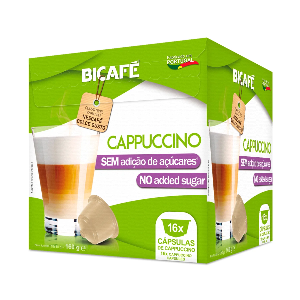 Капсулы для кофе Bicafe капучино без сахара, 16 капсул, совместимые с большинством производителей