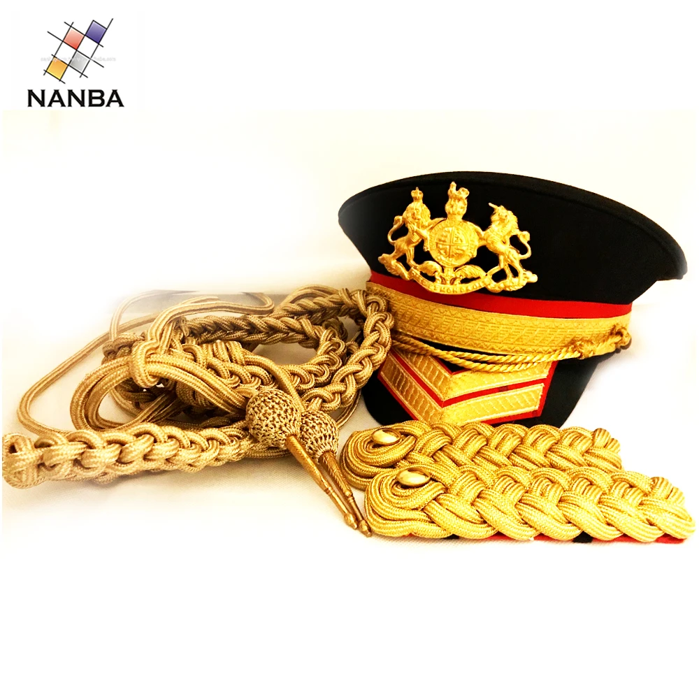 Церемониальные аксессуары для куртки хасара в стиле милитари, эполеты и латунные шпильки с Полноразмерным заостренным покрытием, размер шапки 57,