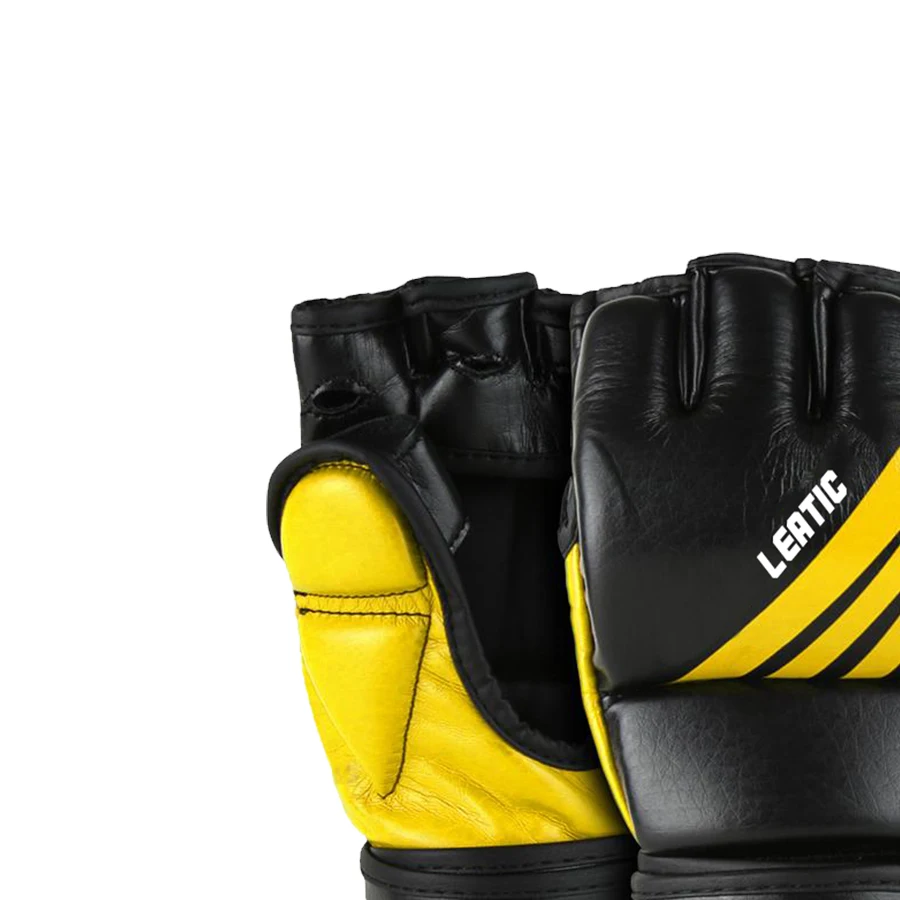 Leather MMA Gloves Boxing Gloves More Padding Fingerless Punching Bag Gloves for Kickboxing for Men Women