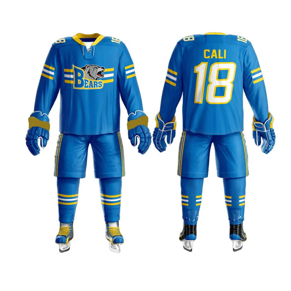 100% Polyester Team Breathable Field Hockey Jersey Men Sublimation Ice Hockey Uniform For unisex
