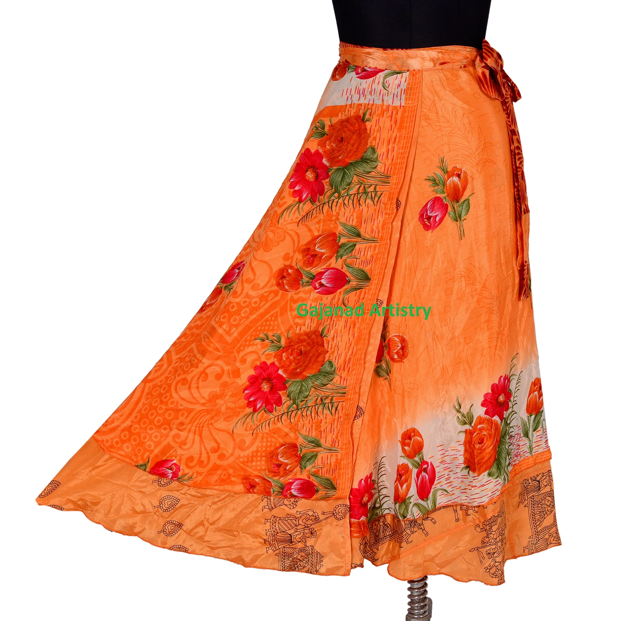 Wholesale lot Vintage Indian Silk Maxi Skirt Bohemian Floral maxi skirt Hippie Boho Summer skirts Wrap one size lo