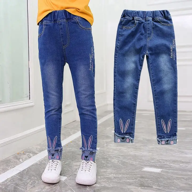 More design best New design Blue Girls Denim Pants High Waist Straight Leg Girls Jeans from Bangladesh