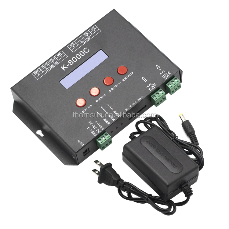 K-8000C sd card 8 output ports pixel led controller control sk6812 apa102c ws2811 dmx512 ect