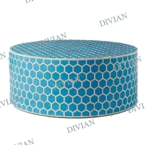 Bone Inlay Table Bone Inlay Furniture For Luxury Home Mother OF Pearl Furniture Mother of Pearl Round Table For Hotel Supplier