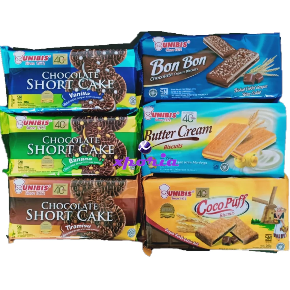 Смешанные варианты UNIBIS для печенья | Индонезийское происхождение | Дешевое популярное шоколадное печенье с наполнителем кремом