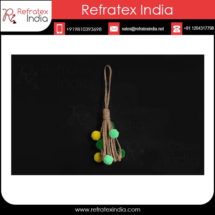 Decorative Handmade Jute Tassel Pom Pom for Purse in India