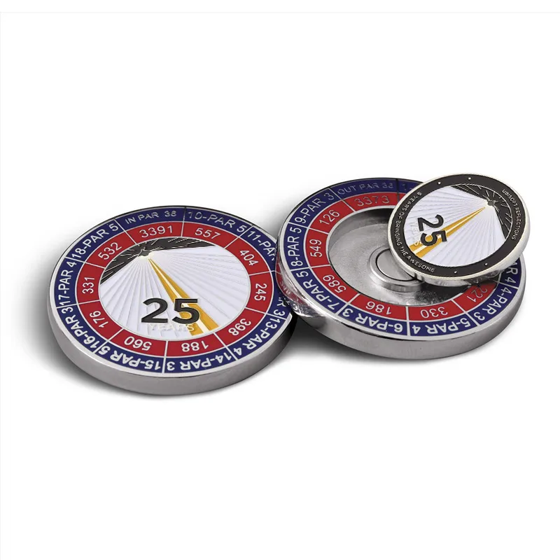 wholesale custom made metal magnetic golf poker chip ball marker