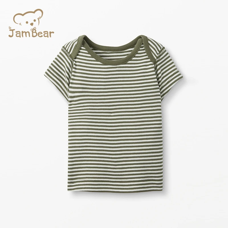 
JamBear Organic Custom Design Soft Toddler Short Sleeve Tops Organic Cotton Kids T Shirt Baby Top Tees 