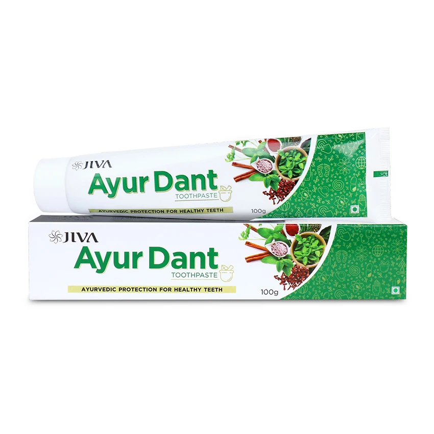 Зубная паста Jiva Ayurveda AYUR, стоматологическая паста для здоровых зубов и десен, оптовый поставщик зубной пасты из Индии.