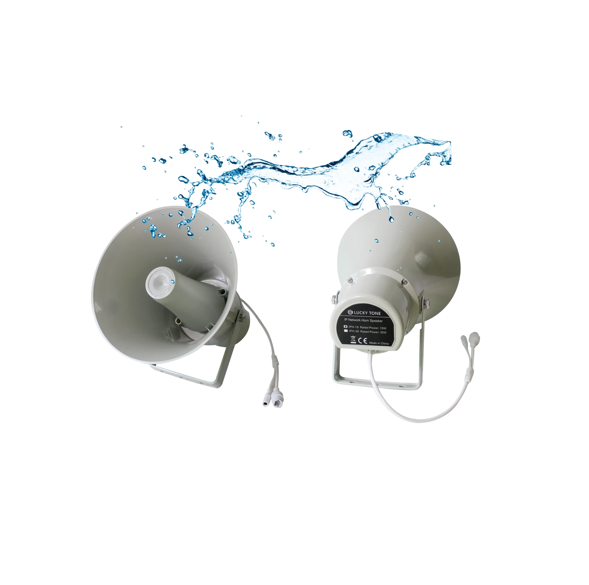 30W EOC IP PA System Standard RJ45 Network Round Audio Horn Speaker with Powerful Digital Amplifier