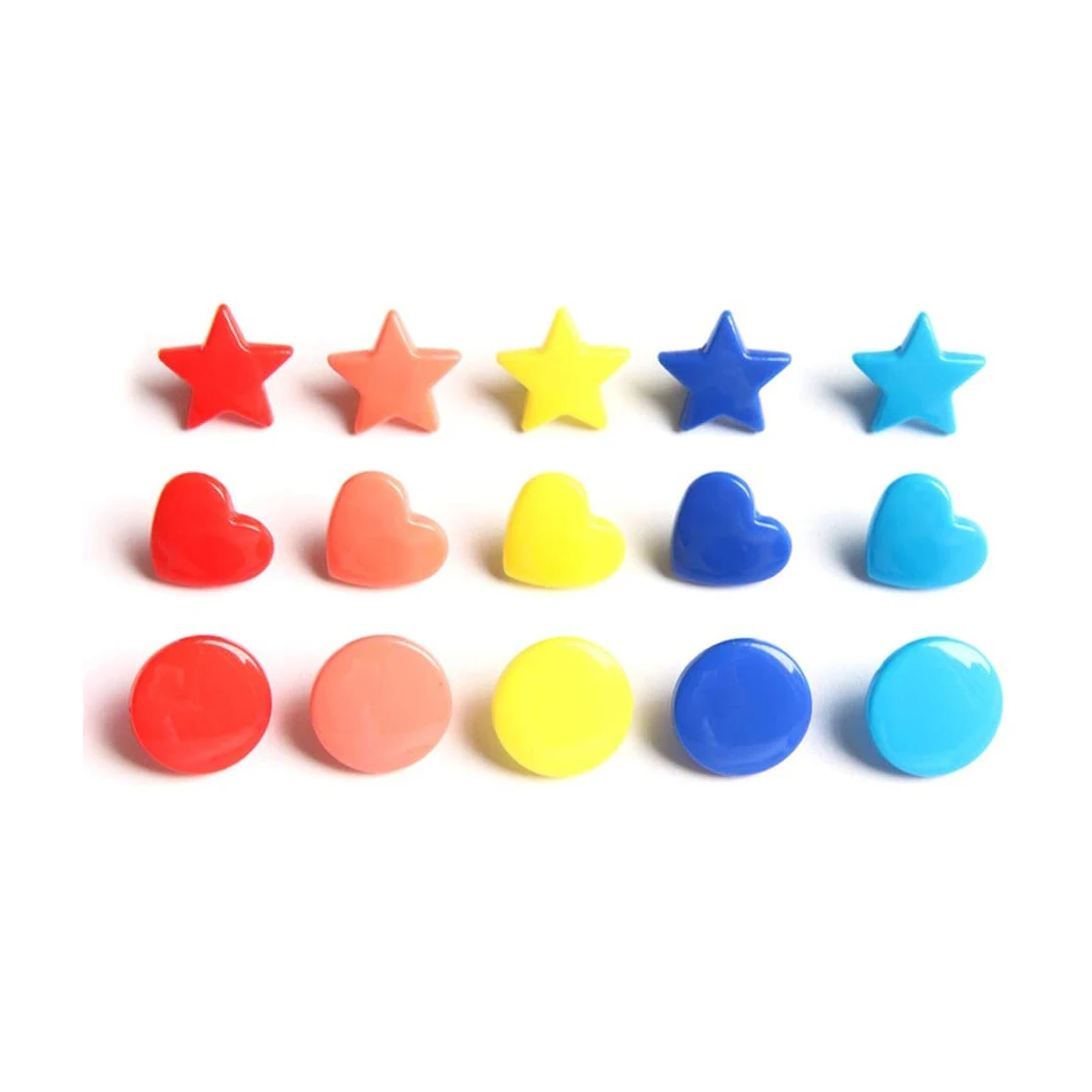 Mixed colors Star Heart Round Plastic Resin Fasteners Kam plastic snap button for for Sewing and Crafting Gift (11000001880570)