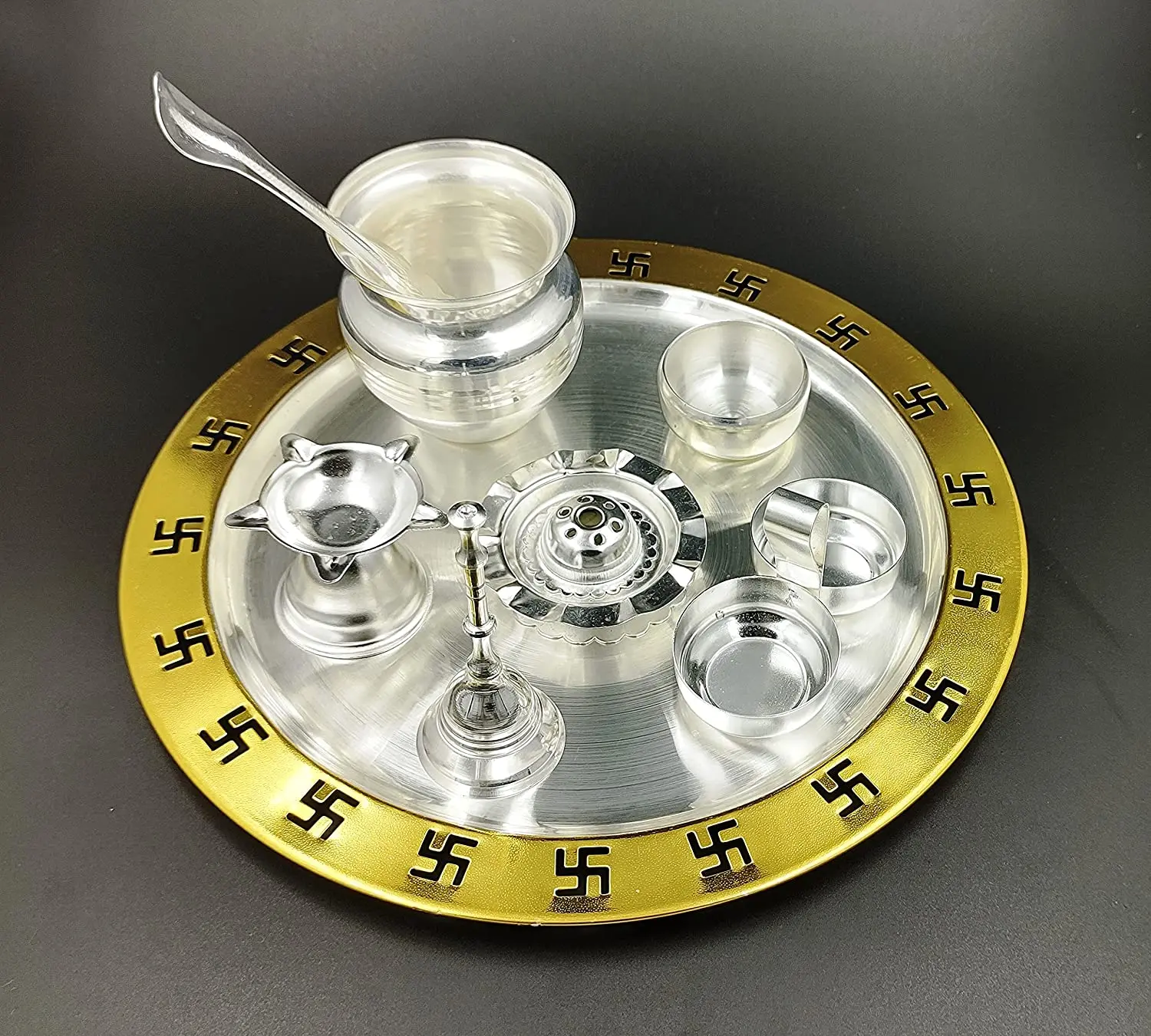 Набор из золотистого и серебристого покрытия с надписью «благородство» для фестиваля этнические изделия «пуха Тала» Diwali дома храма свадебного