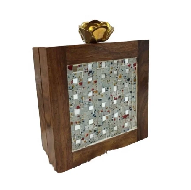 Wooden Plain Clutch With Clutch Bag Evening Bag