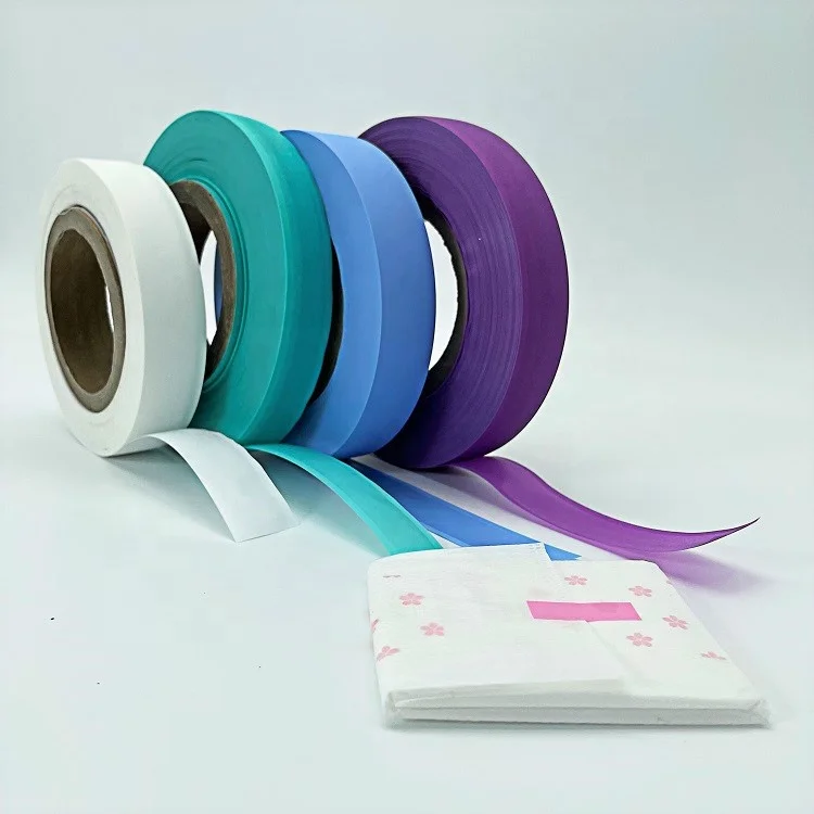 Sanitary Napkin Raw Material Customized Color Disposable Removal Stationery Tape Easy Tear Sticky Reseal Easy Tape
