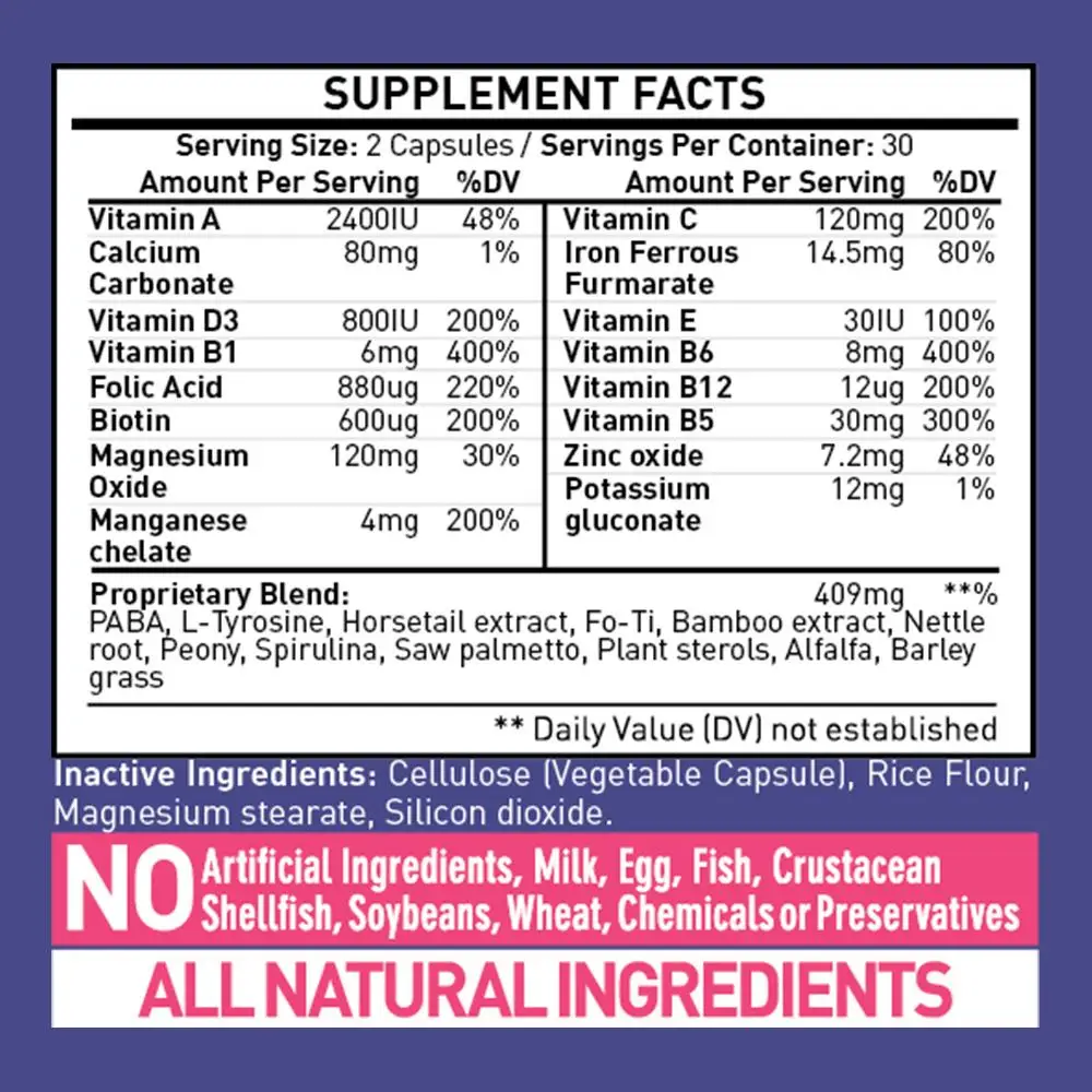 [NEW] The Best All Natural Natural Hair Vitamins Biotin Capsule Skin Lightening Pills