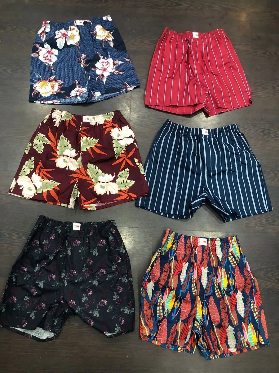 Top Selling Super Trending Finest Poplin Prints OEM Brand 100% Classic Cotton Woven Side Pocket Boxer Shorts Briefs for Men