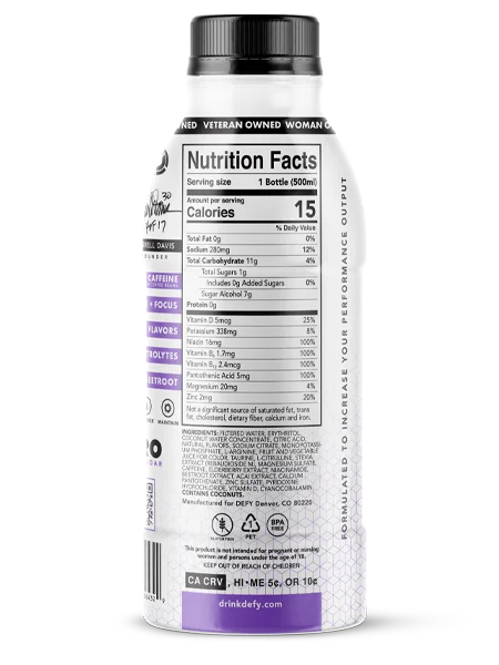 DEFY Recover CBD Sample Pack 6pk/ 16.9Z Bottle  No Cbd No Gluten Without Artificial Colours