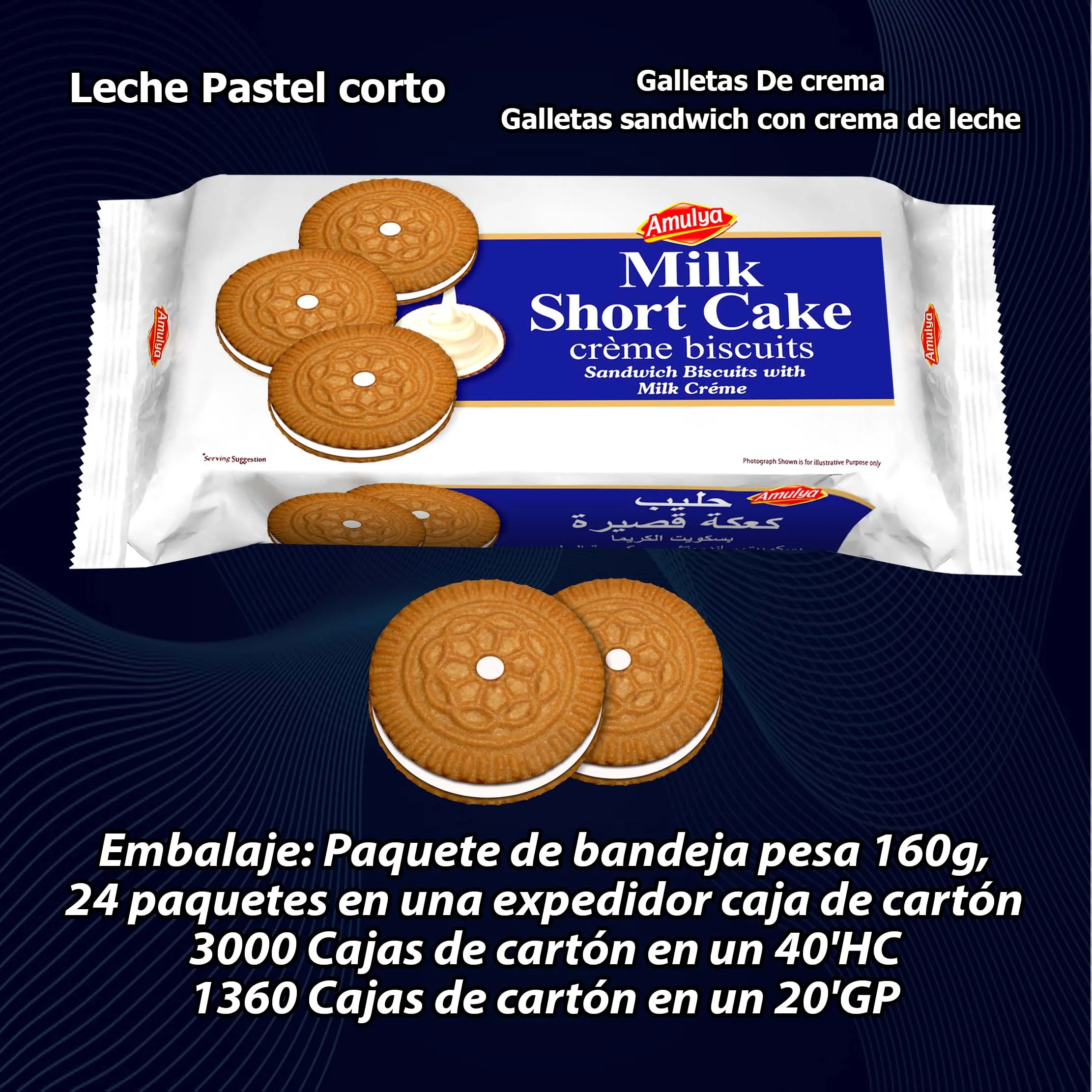 Extra Cream filled Shortcake creme sandwich cookies * Tempting Cocoa biscuits high quality Milk filling * Keep Fresh inner pack