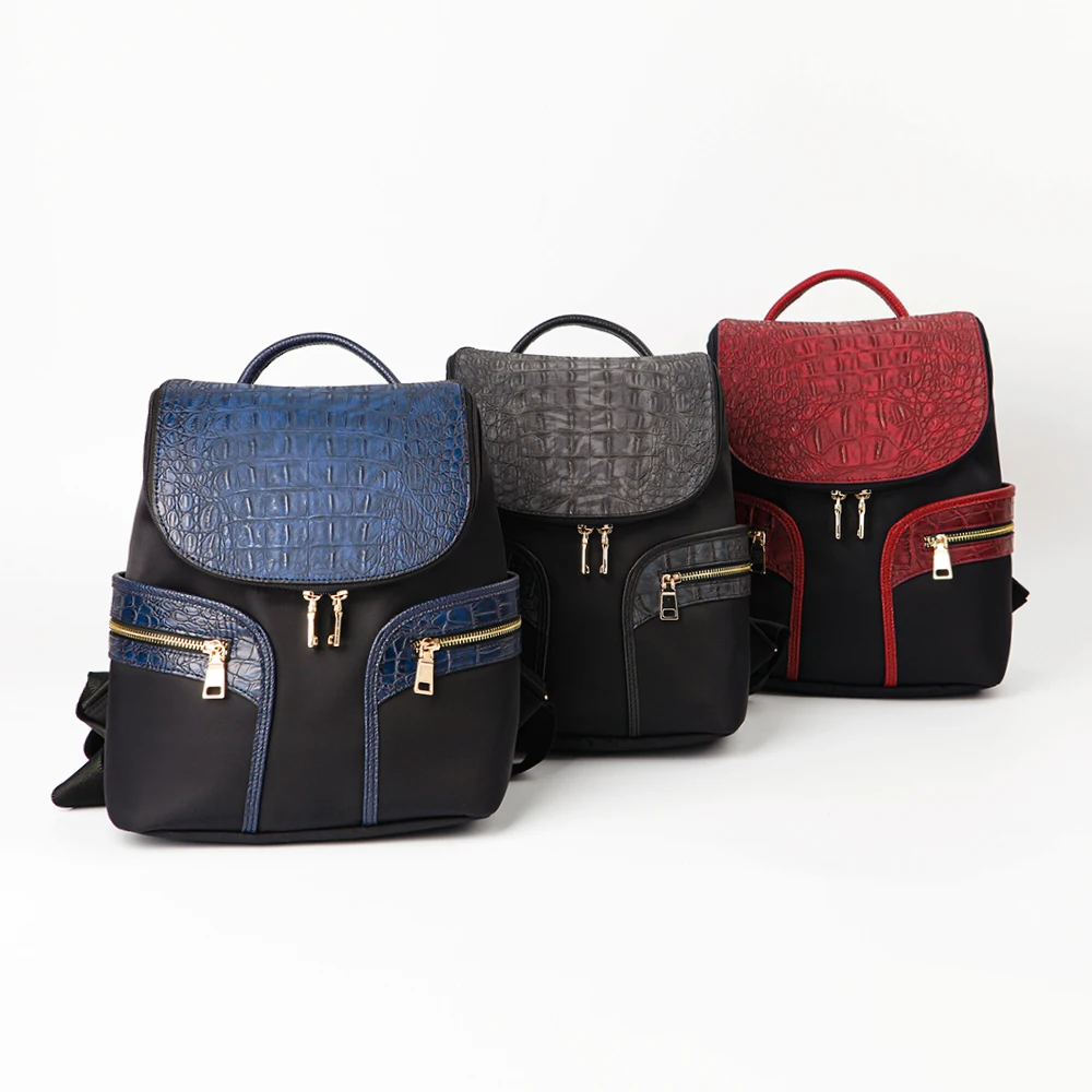 
2021 korea new alligator design rounded shape backpack 