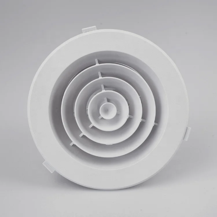 Hvac ABS Plastic Round Adjustable Ceiling Circular Down Jet Return Air Vent Duct Diffuser Cover Sheet With Butterfly Damper