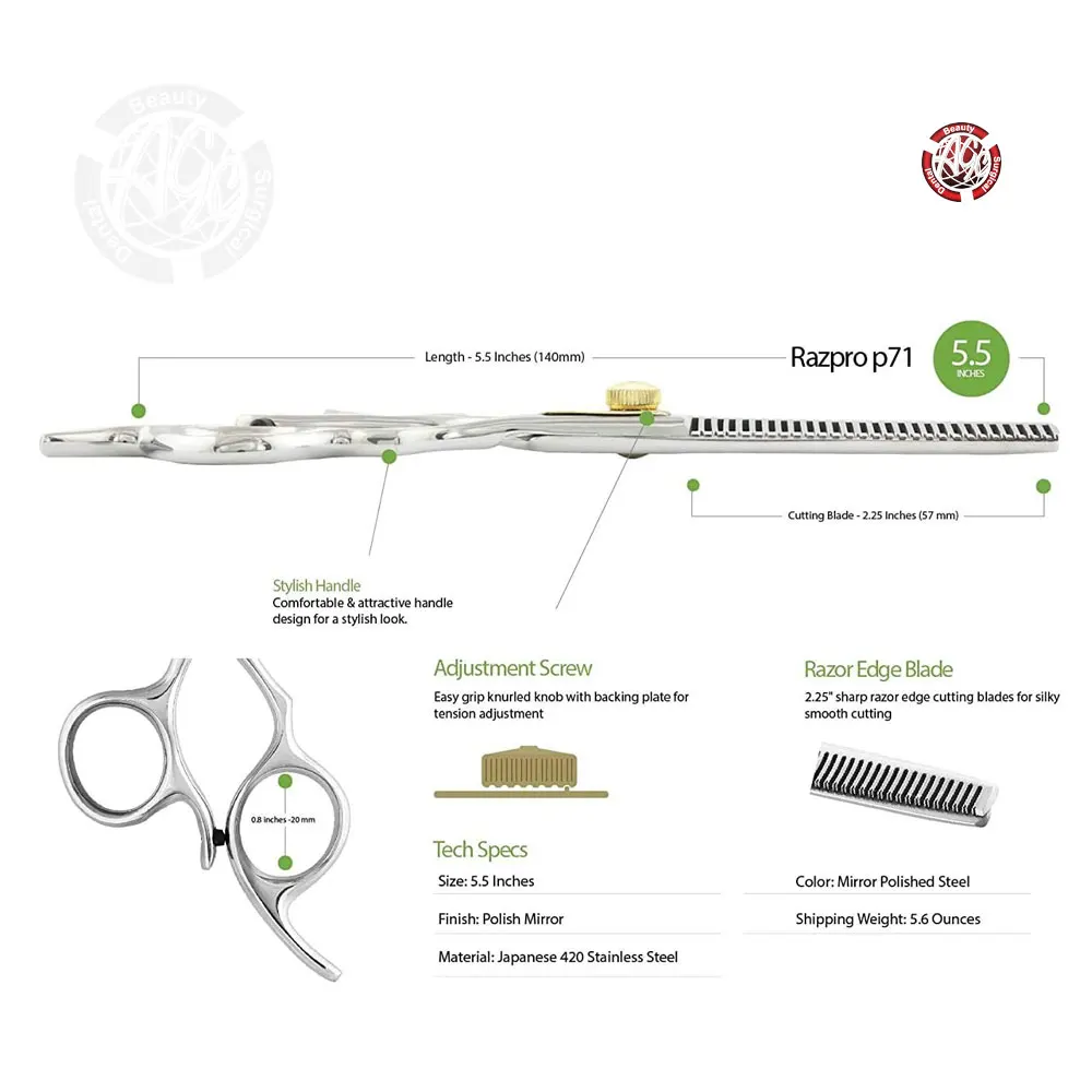  AGC Профессиональные Парикмахерские ножницы 18 зубцов филировочные высокое качество салонные