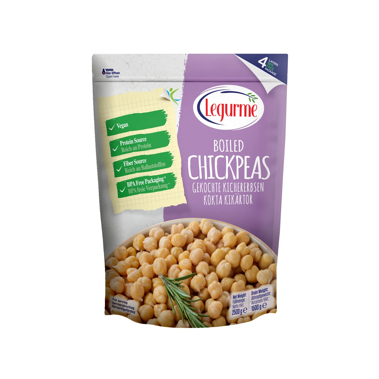 Legurme The Best Quality Boiled Chickpeas Wholesale Product | 2500g | Ready to eat | Custom Packaging  | Made in Turkey |