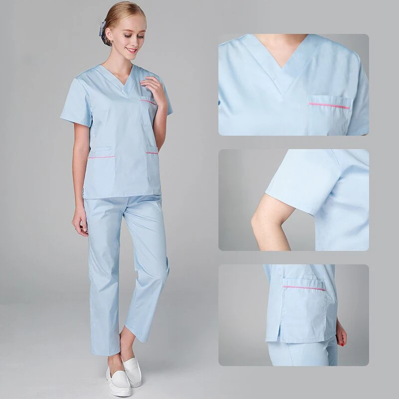 Uniform Scrub Set Work wear Women Healthcare Outfit Work Clothing Top and Pant Scrubs