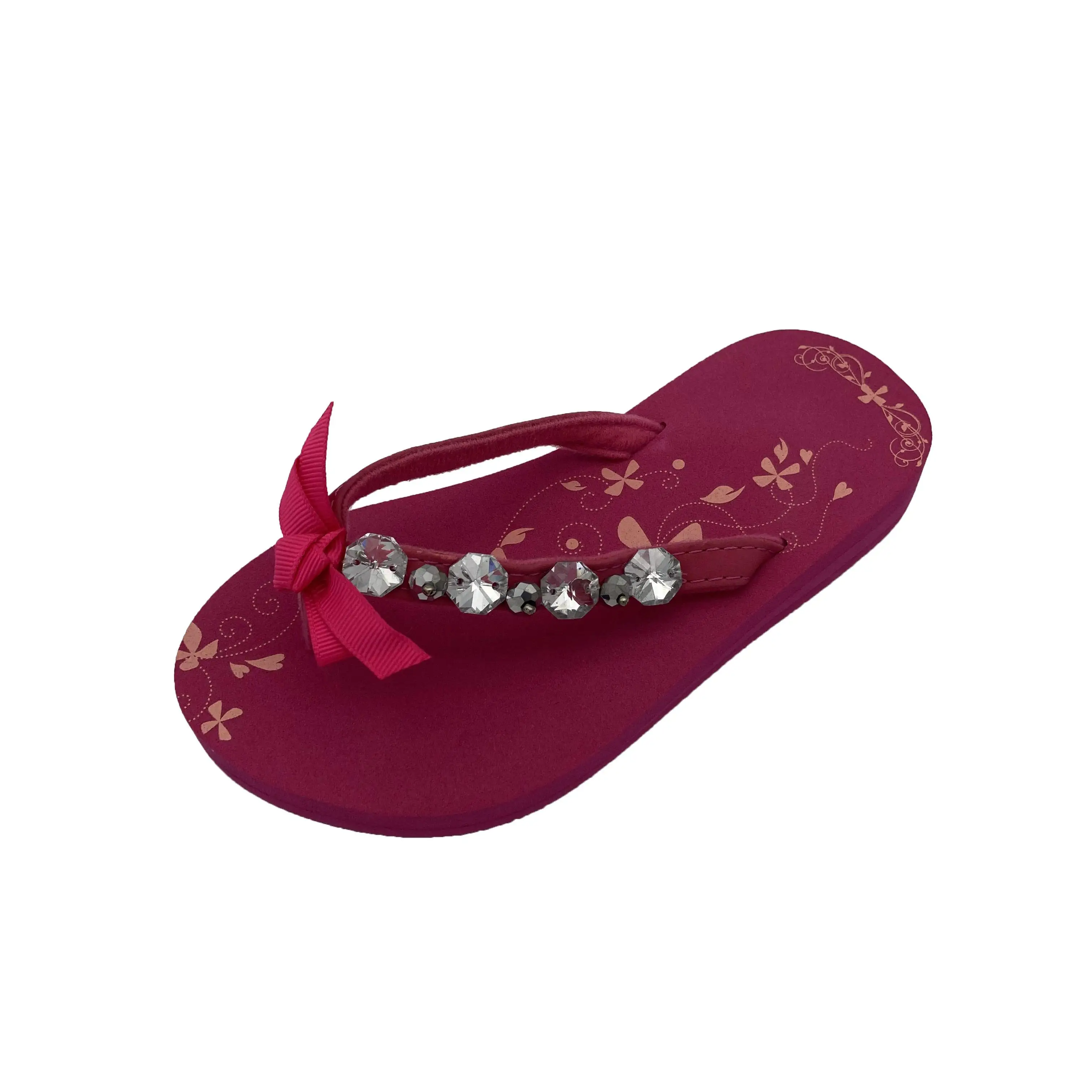 
Top sale kid rhinestone high heel ladies flip flops 