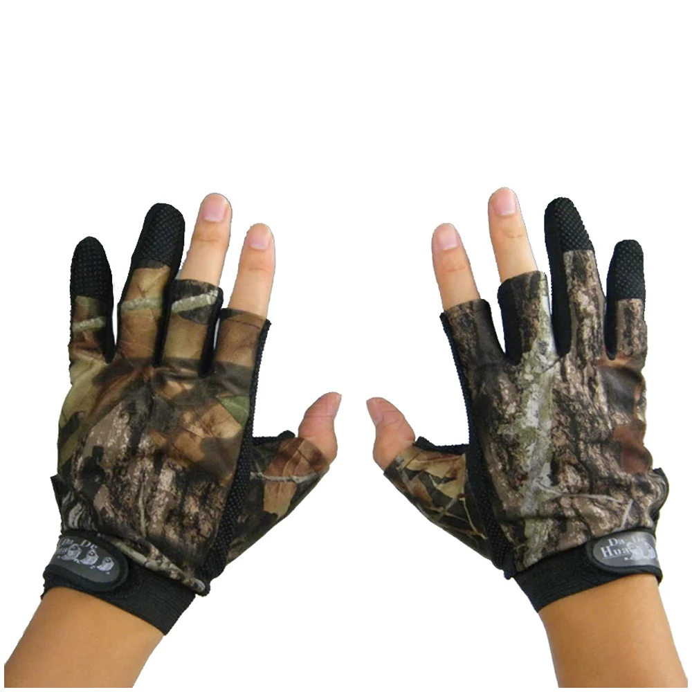 
Camouflage Hunting Gloves 3 Finger Cut Anti-Slip 