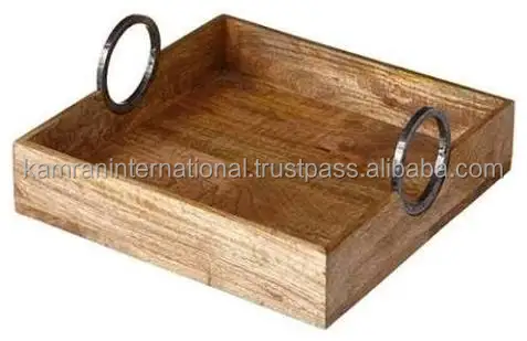 Hot Selling Mango Wooden Tray Home & Hotel Decorative Tray Wooden Serving Tray