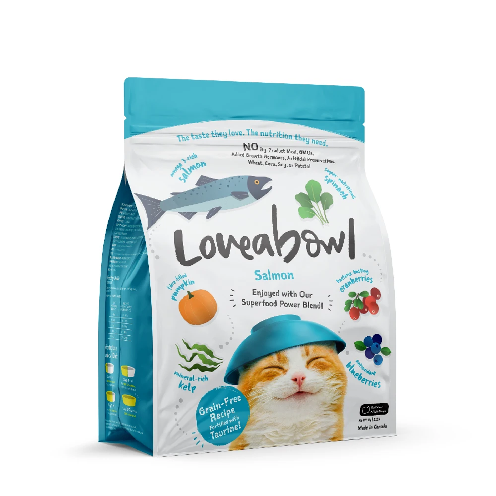 Бренд Loveabowl сухая еда для кошек 2 фунта оригинал Канады полный Омега 3 витамин B цинк улучшает иммунный блеск мех с лососем