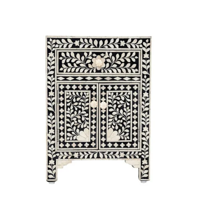 Bone Inlay Bed Side Table Solid Handmade Bone Inlay For Luxury Home Hallway Table For Europe Australia New Zealand Supplier