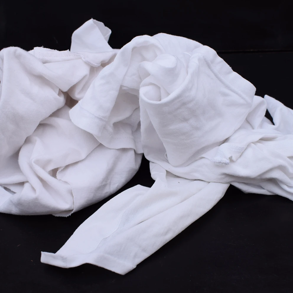 Tablecloth shirt white Wiper cotton rags used clothing cut white Industrial Wiping Industrial Cleaning 10-100Kg/bag