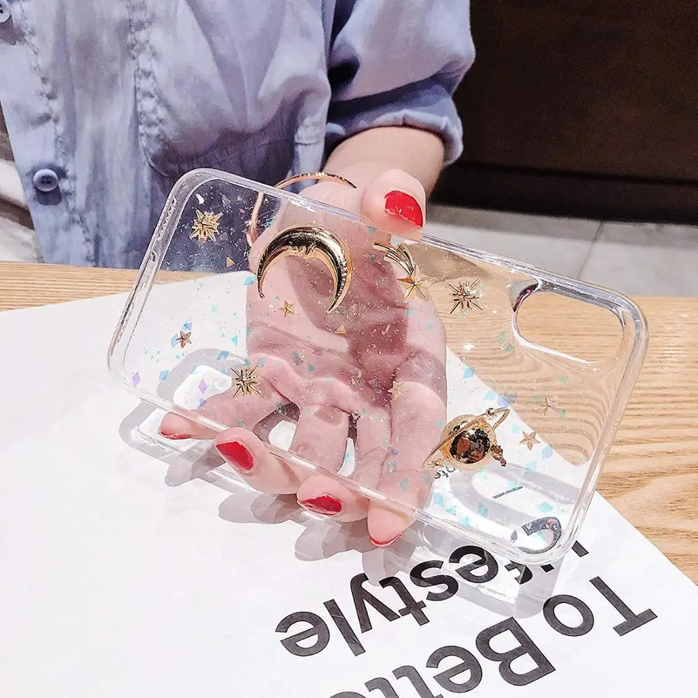 
New 3D Bling Universe Glitter with Space Sparkle Flexible Soft PC+TPU Phone Case for iPhone 11 