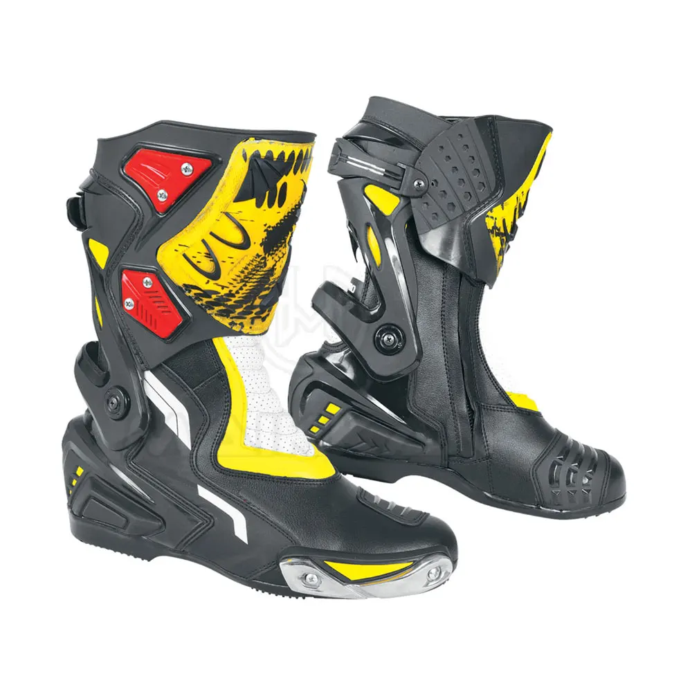 Motorcycle Shoes Riding Racing Comfortable Leather Motorbike Boot For Mens