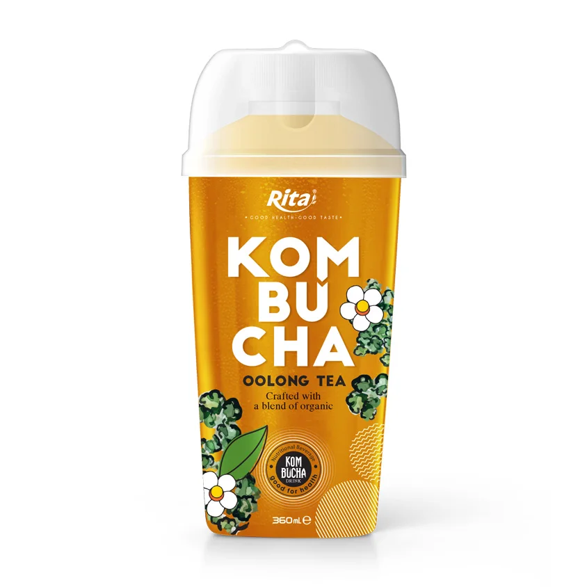 
Manufacturer Private Label Organic Tea 360ml Bottle Black Tea Passion Fruit Flavor Kombucha Tea Dinks 